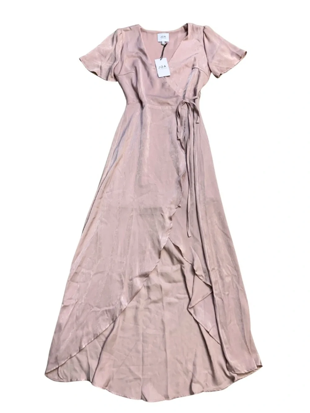 J.O.A. Blush Pink High-Low Wrap Dress XS Fairy Romantic Whimsical Prom Wedding